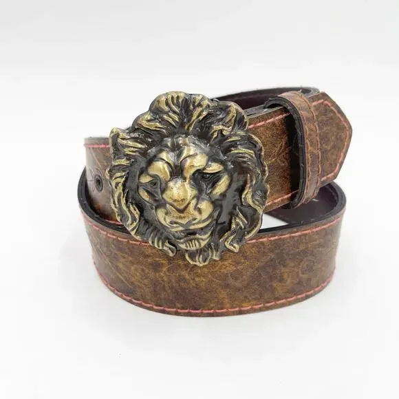 American Vintage Accessories Vintage Lion Head Buckle Leather